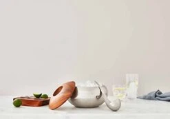 Nambe Scoop Ice Bucket | Insulated Ice Bucket With Lid And Ice Scoop | Stainless Steel Chiller For Cocktail Bar, Parties Barware And Serve Ware | Home Bar & Bar Cart Accessory | Dishwasher Safe -Peugeot Shop 31NsBAsthiL