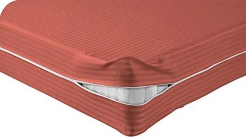 Luxurious Mattress Cover 1000 Thread Counts 100% Egyptian, 28" Inch Deep Pocket Olympic Queen Size, Stripe Sand Zipper Around The Mattress 11 Luxurious Mattress Cover 1000 Thread Counts 100% Egyptian, 28" Inch Deep Pocket Olympic Queen Size, Stripe Sand Zipper Around The Mattress - Image 11