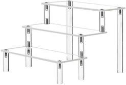 Crylic Riser Display Stand Shelf Clear 3 Tier Display Shelves Compatible With F-Pops Figures Cupcake Stand Food Dessert Holder Collections Cosmetic Perfume Organizer Product Tabletop Use (9"X 8"X 6") -Peugeot Shop 31O6ZG0GppL. AC