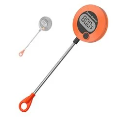 Digital Meat Thermometer Kitchen Cooking-Instant Read Food Thermometer For Meat, Deep Frying, Baking,Grilling BBQ Round Shape -Orange