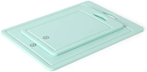 Artha Stewart BPA Free Plastic Cutting Board 2pc Set (16" X 12" And 12" X 8") - Martha Blue - Dishwasher Safe 7 Artha Stewart BPA Free Plastic Cutting Board 2pc Set (16" X 12" And 12" X 8") - Martha Blue - Dishwasher Safe - Image 7