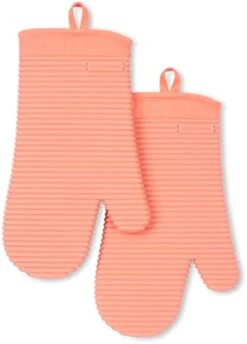 KitchenAid Ribbed Soft Silicone Oven Mitt Set, 7"x13", Milkshake 2 Count -Peugeot Shop 31PpJtnLbrL. AC