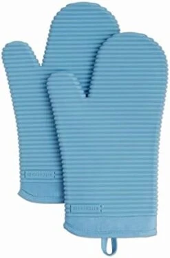 KitchenAid Ribbed Soft Silicone Oven Mitt Set, 7"x13", Milkshake 2 Count -Peugeot Shop 31PpyMPz7sL. AC