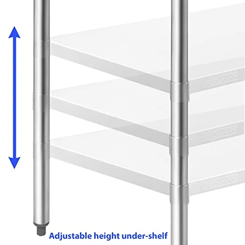 Stainless Steel Work Table 48 X 24 Inches, NSF Commercial Kitchen Prep Table With Under Shelf For Restaurant And Home 5 Stainless Steel Work Table 48 X 24 Inches, NSF Commercial Kitchen Prep Table With Under Shelf For Restaurant And Home - Image 5