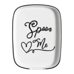 Spoon Rest For Stove Top, Stove Spoon Holder Ceramic For Countertop, Funny Spoon Me White Spoon Rest For Kitchen Counter, 1pcs