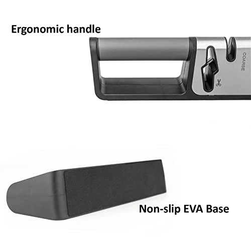 Knife Sharpeners, 2 Stage Best Knife Sharpener, 3-in-1 Quality Kitchen Knives And Scissors Sharpener With Diamond, Ceramic Wheel, Tungsten 4 Knife Sharpeners, 2 Stage Best Knife Sharpener, 3-in-1 Quality Kitchen Knives And Scissors Sharpener With Diamond, Ceramic Wheel, Tungsten - Image 4