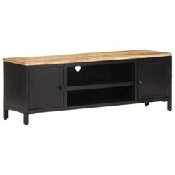 TV Cabinet 47.2"x11.8"x15.7" Solid Rough Mango Wood
