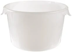 Rubbermaid Commercial Products Plastic Round Food Storage Container For Kitchen/Food Prep/Storing, 12 Quart, White, Container Only (FG572600WHT)