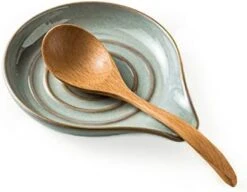 Spoon Rest For Kitchen Countertop Porcelain Spoon Holder For Stove Top Large Holder For Spatula, Spoons Or Tongs, Framhouse Decor, Mothers Day Gifts, Gray -Peugeot Shop 31QX2y16YL. AC