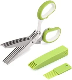 Herb Scissors, Multipurpose Cutting Shears With 5 Blade Kitchen Salad Scissors, Safety Cover And Cleaning Comb For Chopping Cilantro Onion Basil Chive Parsley, Black 11 Herb Scissors, Multipurpose Cutting Shears With 5 Blade Kitchen Salad Scissors, Safety Cover And Cleaning Comb For Chopping Cilantro Onion Basil Chive Parsley, Black -Peugeot Shop 31QyChLLKbL. AC