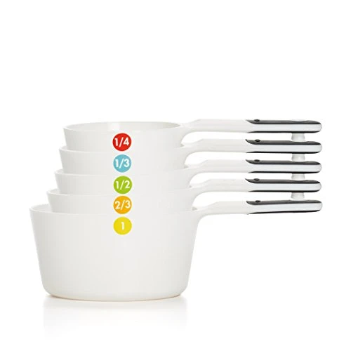 OXO Good Grips 6-Piece Plastic Measuring Cups- White, 5 Count(Pack Of 1) 1 OXO Good Grips 6-Piece Plastic Measuring Cups- White, 5 Count(Pack Of 1)
