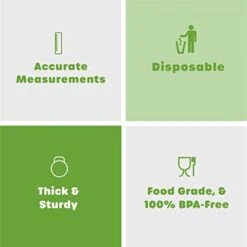 [50 Count - 10 Oz.] Multipurpose Disposable Plastic Measuring Cups - Baking, Cooking, Epoxy Resin, Mixing & Measuring Cups -Peugeot Shop 31S9pQd1BGL