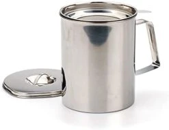 Ss Steel Fryer’s Friend Pot Can, 4 Cup | For Cooking Oil, Fats, Olive Oils, Coconut Oil & More | Includes Mesh Strainer | Grease Storage | Dishwasher Safe -Peugeot Shop 31SHkTaYAJL. AC