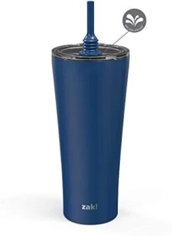 Alfalfa Stainless Steel Vacuum Insulated Double Wall Tumbler With Flexible Silicone Straw, Travel Tumbler With Splash Proof Lid Keeps Drinks Cold (18/8 SS, 30oz, Lilac) -Peugeot Shop 31SzehN4XL. AC