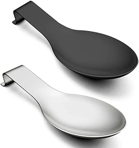 Spoon Rest Set Of 2 For Kitchen Counter Stove Top, Stainless Steel Utensil Rest Ladle Spatula Holder, Heavy Duty, Dishwasher Safe 9 Spoon Rest Set Of 2 For Kitchen Counter Stove Top, Stainless Steel Utensil Rest Ladle Spatula Holder, Heavy Duty, Dishwasher Safe - Image 9