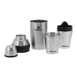 Stanley 10-02107-022 The Happy Hour Cocktail Shaker Set Stainless Steel 20OZ / .59 L Shaker + Two- 7OZ / .2L Cups