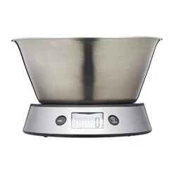 Taylor Pro Digital Kitchen Food Scales With Removable Bowl, Professional Standard With Tare Feature And Precision Accuracy, Stainless Steel Finish, Weighs 5 Kg Capacity