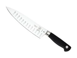 21077 Genesis 8-Inch Granton Edge Chef's Knife,Black