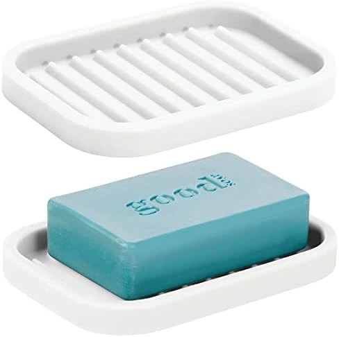 Silicone Kitchen Sink Storage Organizer Holder Tray For Sponges, Soap, Scrubber - Ribbed Base, Quick Dry, Waterproof, Non-Slip, Durable, Heat Resistant - Linelle Collection, 2 Pack, Black 14 Silicone Kitchen Sink Storage Organizer Holder Tray For Sponges, Soap, Scrubber - Ribbed Base, Quick Dry, Waterproof, Non-Slip, Durable, Heat Resistant - Linelle Collection, 2 Pack, Black - Image 14