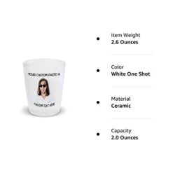 Hot Glasses Bar Accessories Custom Personalized Photo Picture & Text Alcohol Bar Supplies 1 Shot Ceramic 2 Oz -Peugeot Shop 31UeF3eNW1L