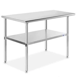 Stainless Steel Work Table 48 X 24 Inches, NSF Commercial Kitchen Prep Table With Under Shelf For Restaurant And Home