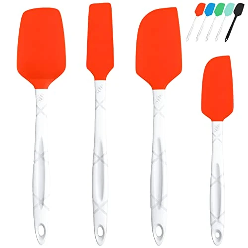 Silicone Spatula Set - Heat Resistant & BPA Free - 4 Piece Nonstick Rubber Spatulas, Spoonula, Jar Scraper For Cooking, Baking, Mixing, Frosting - Dishwasher Safe Kitchen Utensils 1 Silicone Spatula Set - Heat Resistant & BPA Free - 4 Piece Nonstick Rubber Spatulas, Spoonula, Jar Scraper For Cooking, Baking, Mixing, Frosting - Dishwasher Safe Kitchen Utensils