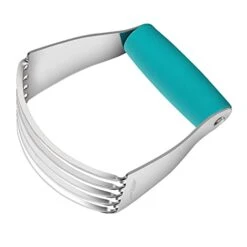 ® Pastry Blender Cutter,Stainless Steel Dough Masher For Butter, Biscuit,Baking, Kneading,Dough, Flakier And Fluffier Pie Crusts, Almond - Hand Kitchen Tool (1 Pack, Turquoise)