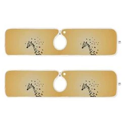Kcldeci 2 Pack Faucet Mat Splash Guard For Kitchen Sink,Giraffe 23x5 Inch Faucet Handle Drip Catcher Tray Absorbent Mat Fast Dry Mat For Kitchen, Bathroom