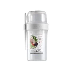 Salad Cup, Fit And Fresh Salad Containers, Salad Keeper Portable Double-Layer Vegetable Cups Salad Meal Shaker Cup With Fork