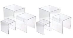® 3'' 4'' 5'' -6 PC Clear Acrylic Display Riser Jewelry Showcase Fixtures, Food Display Riser (Set Of 2)