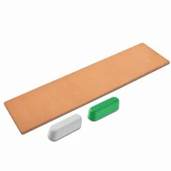 Leather Strop For Sharpening Kitchen Knife Chef's Knife Leather Honing Strop 3 X 12 IN- Knives Sharpening Kit With Stropping Set Buffing Polishing Compound - Double Sided Genuine Leather