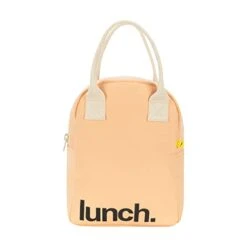 Zipper Lunch Bag | Organic Cotton Lunch Bag For Men, Women & Kids (Peach)