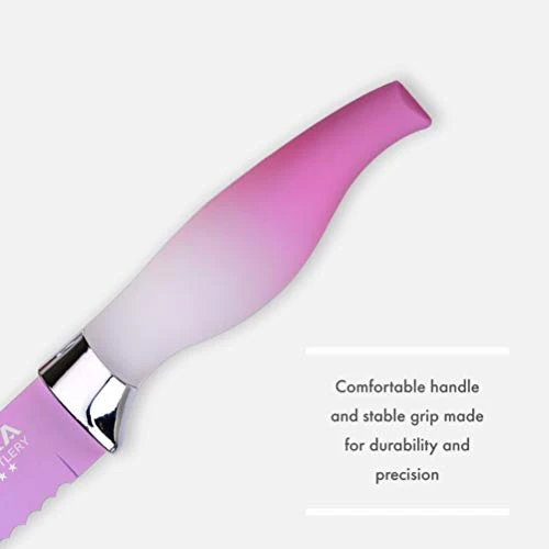 6 Piece Colorful Knife Set - 5 Kitchen Knives With 1 Peeler - Non-Stick Stainless Steel Chef Knife Set - Rainbow Knives With Round PP Handle, Display With Gift Box 2 6 Piece Colorful Knife Set - 5 Kitchen Knives With 1 Peeler - Non-Stick Stainless Steel Chef Knife Set - Rainbow Knives With Round PP Handle, Display With Gift Box - Image 2