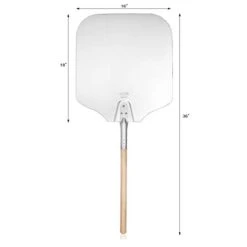 50196 Aluminum Pizza Peel, Wooden Handle, 16 X 18 Inch Blade, 36 Inch Overall -Peugeot Shop 31WkWmHoH8L