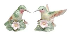 SS-CG-96228 Green Hummingbirds With Multi-Colored Wings Salt And Pepper Shakers, 3 1/8'' X 2 1/4'' X 21/2''h