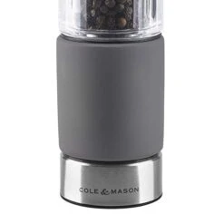 Cole & Mason H321802 Regent Salt Mill | Precision+ Stemless | Concrete/Stainless Steel/Acrylic | 180mm | Single | Includes 1 X Salt Grinder | Lifetime Mechanism Guarantee -Peugeot Shop 31X1V33d37L