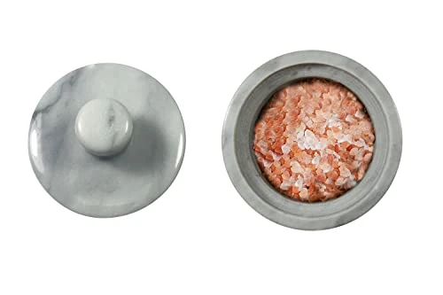Marble Salt Cellar With Lid, Salt Holder Storage Container For Counter( White) 3 Marble Salt Cellar With Lid, Salt Holder Storage Container For Counter( White) - Image 3
