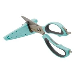 Sabatier 5-in-1 Multi-Purpose Soft-Grip Scissors With Edgekeeper Built-In Sharpener Blade Cover, All-in-1 Heavy-Duty Scissors With Flathead Screwdriver, Jar Opener, Bottle Opener, 9.5-Inch, Aqua -Peugeot Shop 31XQ3tOUnrL