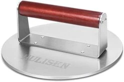 HULISEN Stainless Steel Bacon Press, 8.5-Inch Round Heavy-Duty Grill Press With Wood Handle, Non Stick Large Burger Press, Griddle BBQ Accessories For Steak Weight, Panini Sandwich -Peugeot Shop 31XdHVxpyUL. AC
