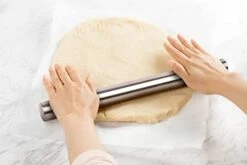 15.9 Inch Professional Stainless Steel Rolling Pin - Lightweight Metal French Rolling Pin - Perfect For Baking, Fondant, Pizza Dough Roller, Dumpling -Peugeot Shop 31XjaABJBSL