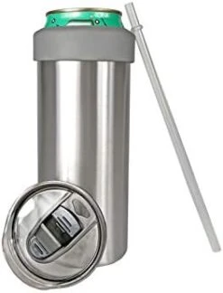2-in-1 Stainless Steel Can Cooler Insulated For All 24&25 Oz Cans, Beer Can Cooler,seltzer Can Coozie, Can Insulator,and Work As A Iced Coffee Tumbler With Lid And Straw(Seafoam) -Peugeot Shop 31Xjf7PGyzL. AC