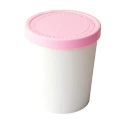 Stackable Sweet Treat Ice Cream Tub Food Tight-Fitting Silicone Lid Freezer Storage Container For Sorbet & Gelato, BPA-Free & Dishwasher-Safe, 1-Quart, Pink