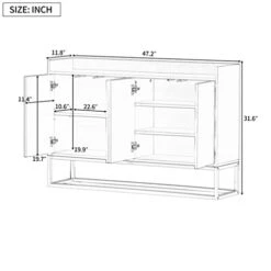 MJWDP Sideboard Buffet Adjustable Shelf Metal Legs With Large Storage Space For Dining Room, Entryway. -Peugeot Shop 31Xo0jPuwYL