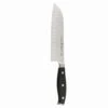 Forged Premio Hollow Edge Santoku Knife, 7-inch, Black/Stainless Steel