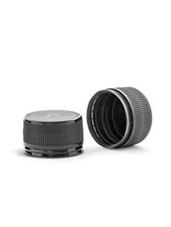 Replacement 28mm Tamper Evident Black Plastic Lids (Does NOT Replace White Metal Lids)