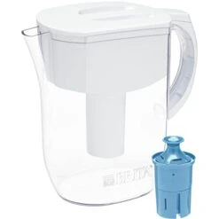 Brita Large Water Filter Pitcher For Tap And Drinking Water With SmartLight Filter Change Indicator + 1 Elite Filter, Reduces 99% Of Lead, Lasts 6 Months, 10-Cup Capacity, White -Peugeot Shop 31YZffctlUL