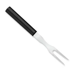 Ada Cutlery Carving Fork Stainless Steel Tine Steel Resin Made In USA, 9-1/2 Inches, Black Handle