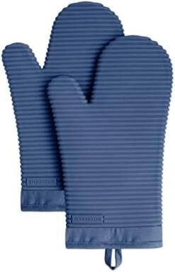 KitchenAid Ribbed Soft Silicone Oven Mitt Set, 7"x13", Milkshake 2 Count -Peugeot Shop 31ZW9y84GmL. AC
