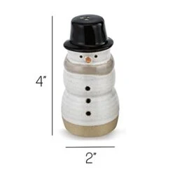 Snowman Winter White 4 X 2 Ceramic Stoneware Christmas Salt And Pepper Shaker Set