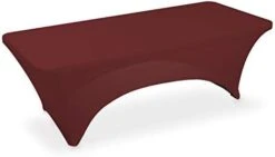 - 4' Fitted Stretch Tablecloth For 48" X 24" Rectangular Table - Wedding/Banquet/Trade Show - Spandex Cloth Fabric Cover - Black -Peugeot Shop 31ZgMB5bneL. AC